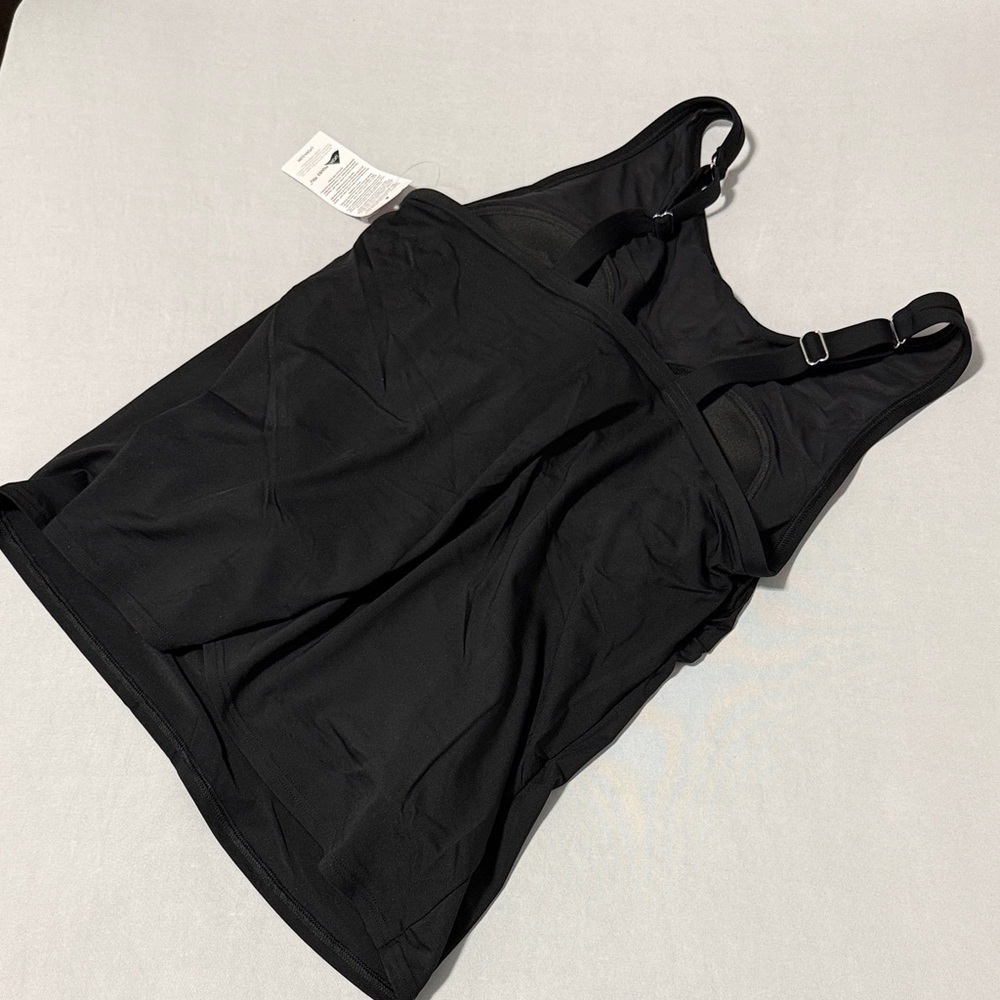 Lands' End Black Mesh High Neck Tankini Swimsuit Top Size 16W NWT - Picture 4 of 8